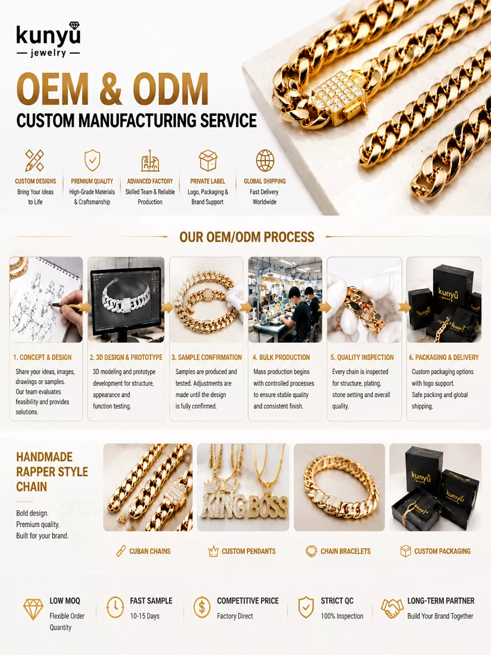 Gold Hip Hop Necklace 
